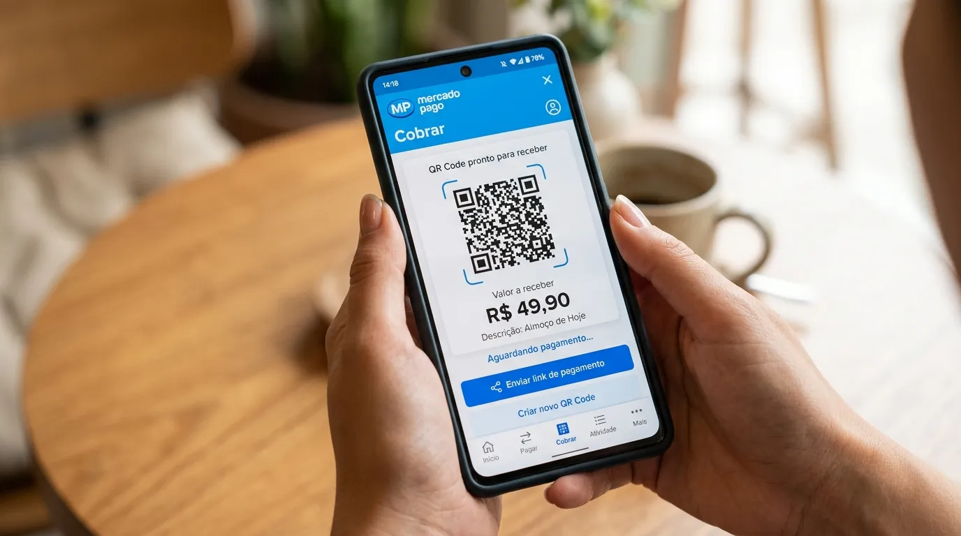  Tela do Mercado Pago para gerar QR Code de cobrança