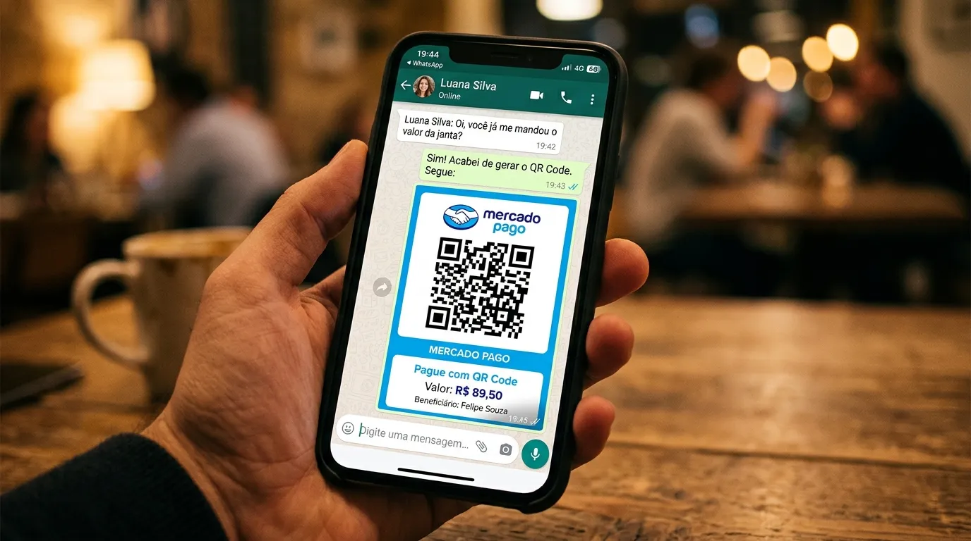 Como criar QR de pagamento pelo WhatsApp no celular.