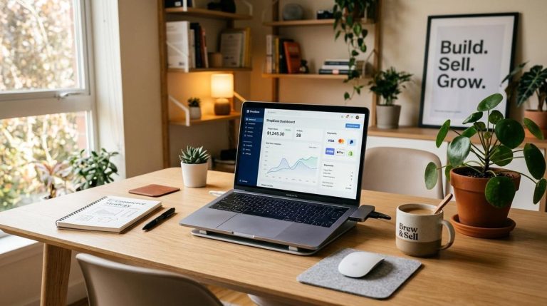 Pessoa integrando o Mercado Pago à Shopify, configurando métodos de pagamento para receber vendas online de forma prática, segura e integrada.